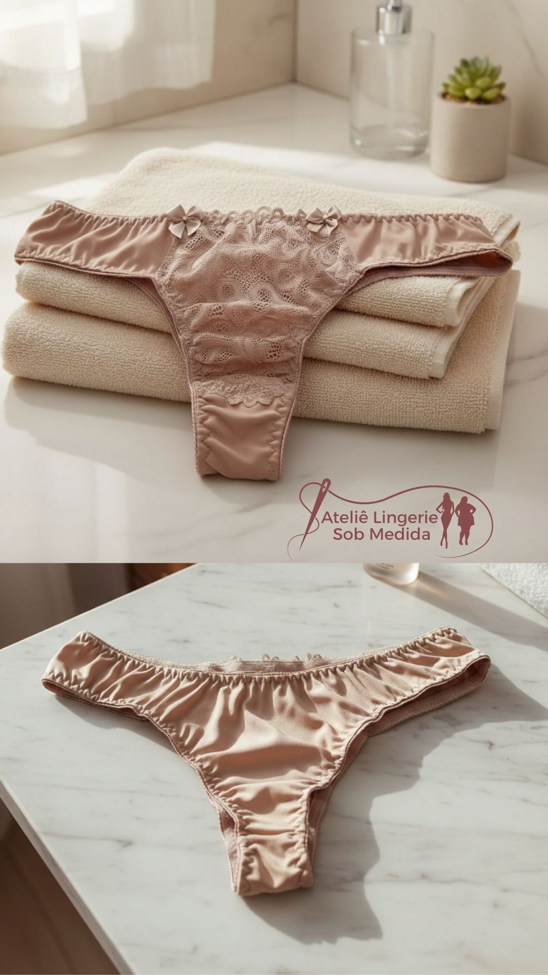 calcinha tradicional chocolate com renda delicada